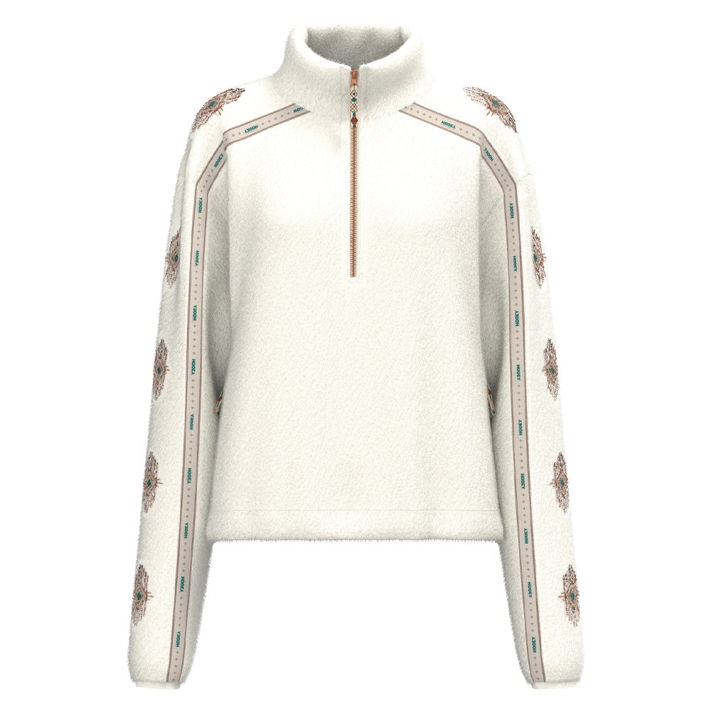 Hooey Women's Mia Fleece Crop Pullover, Cream – front