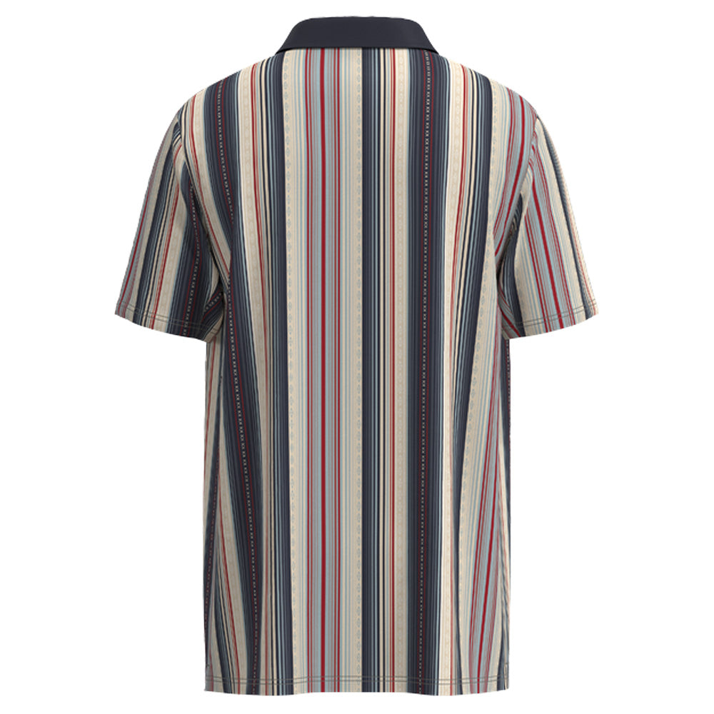 Hooey Men's Weekender Polo, Grey/Red & Blue Stripe – back, striped
