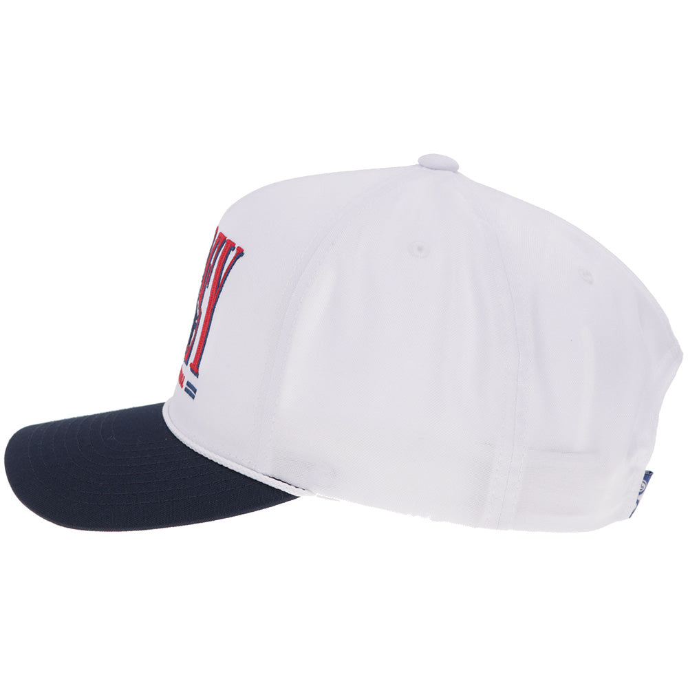 Hooey Wild Ride Trucker Hat, White/Navy – side