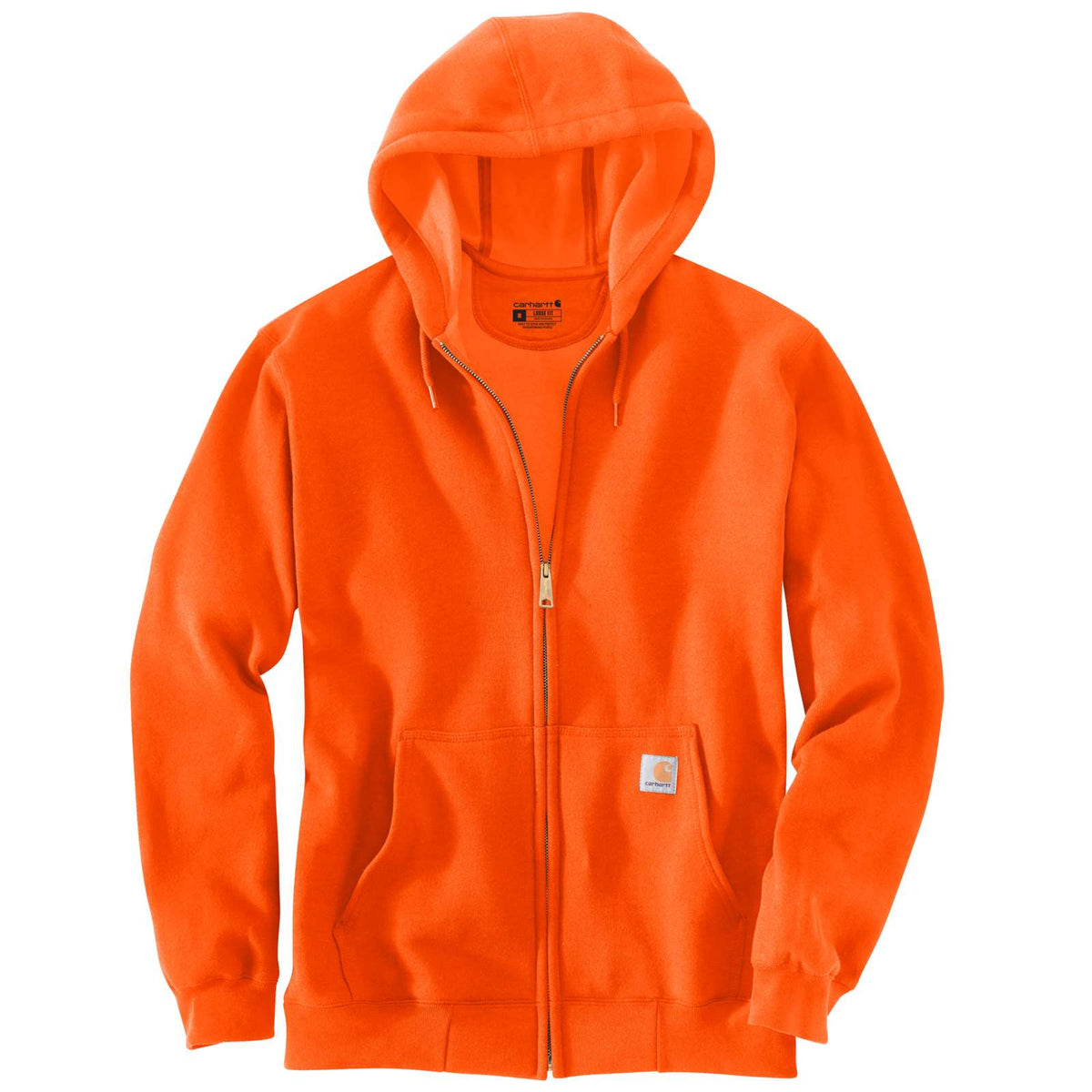 Carhartt Men's Marquette Full-Zip Sweatshirt K122 in Brite Orange