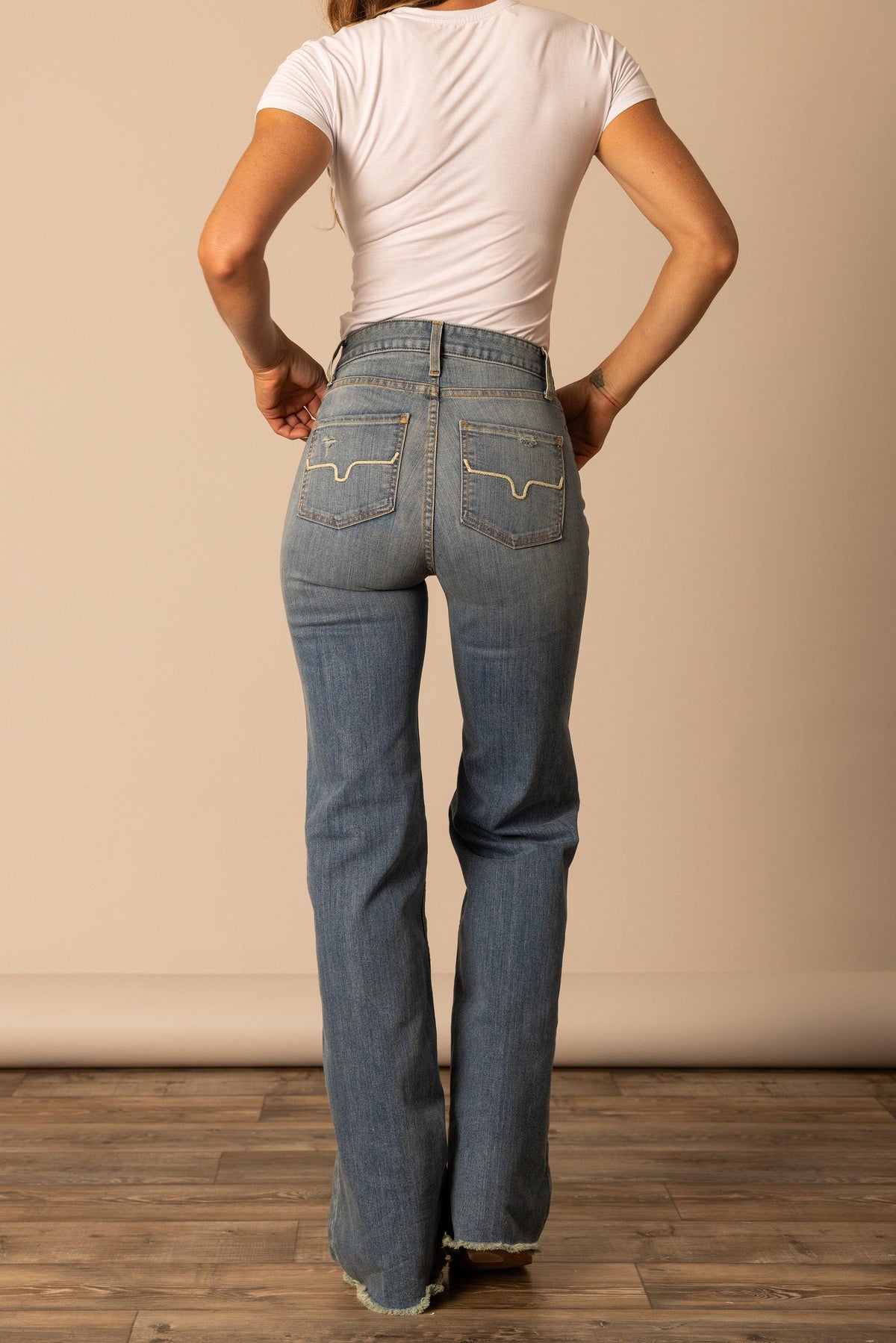 Kimes Ranch Women's Olivia Jeans, Light Wash – back, on model
