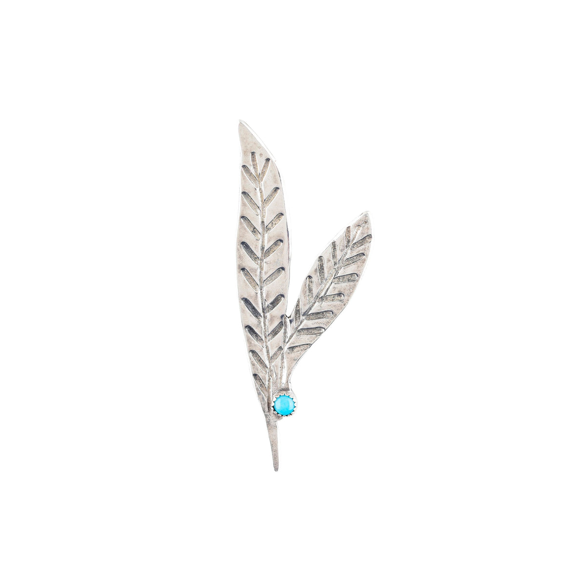 Peyote Bird Joe Eby Leaflet Pin, Sterling Silver – front
