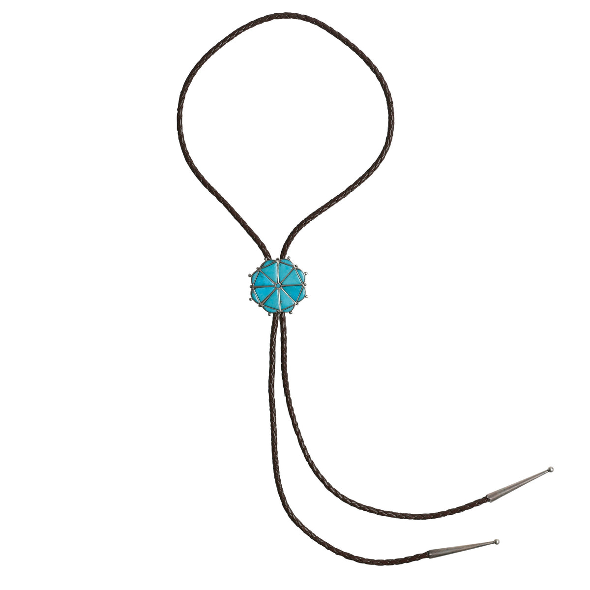 Peyote Bird Maybelle Turquoise Bolo Tie – full length