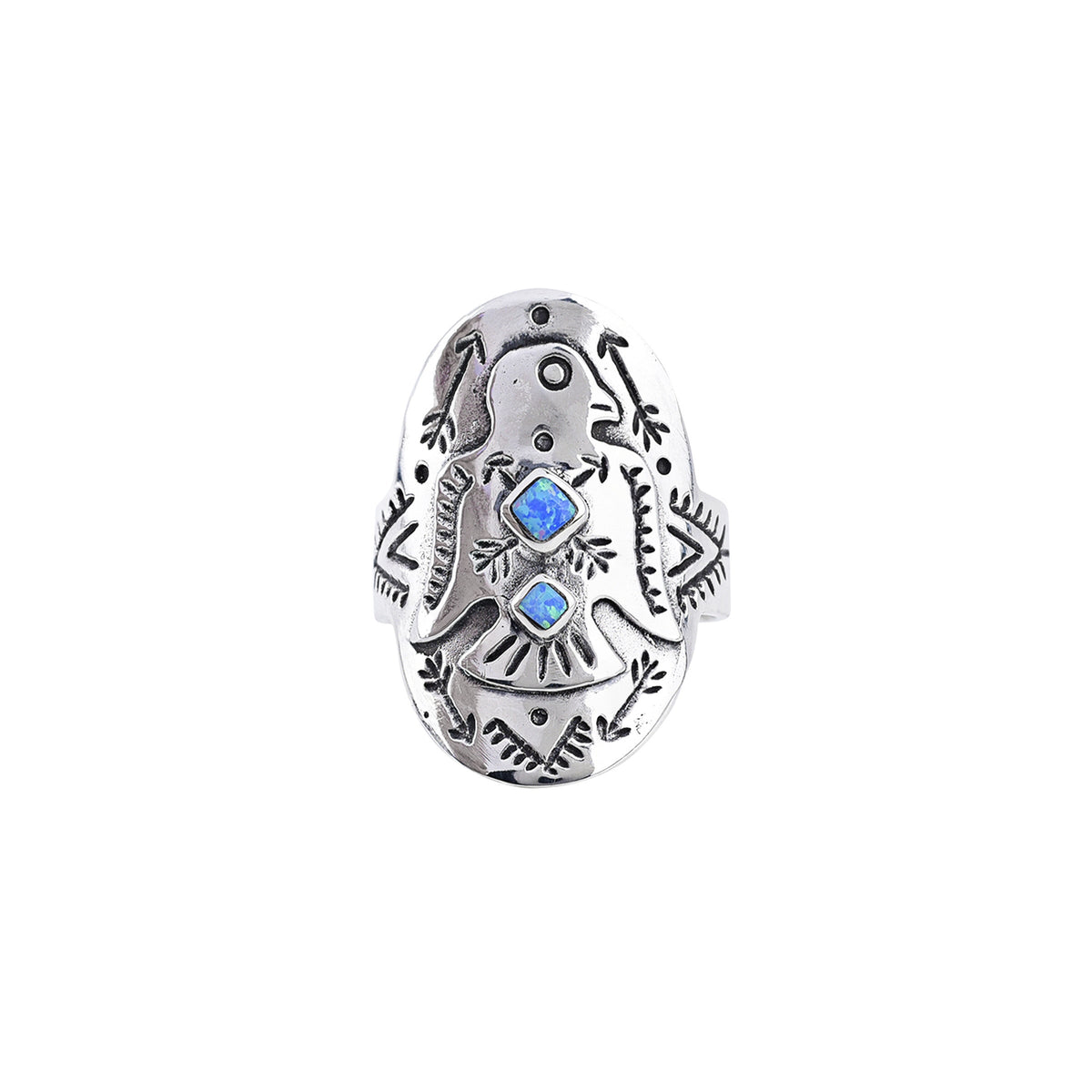 Peyote Bird Nomad Flight Shield Ring, Turquoise – blue stone option