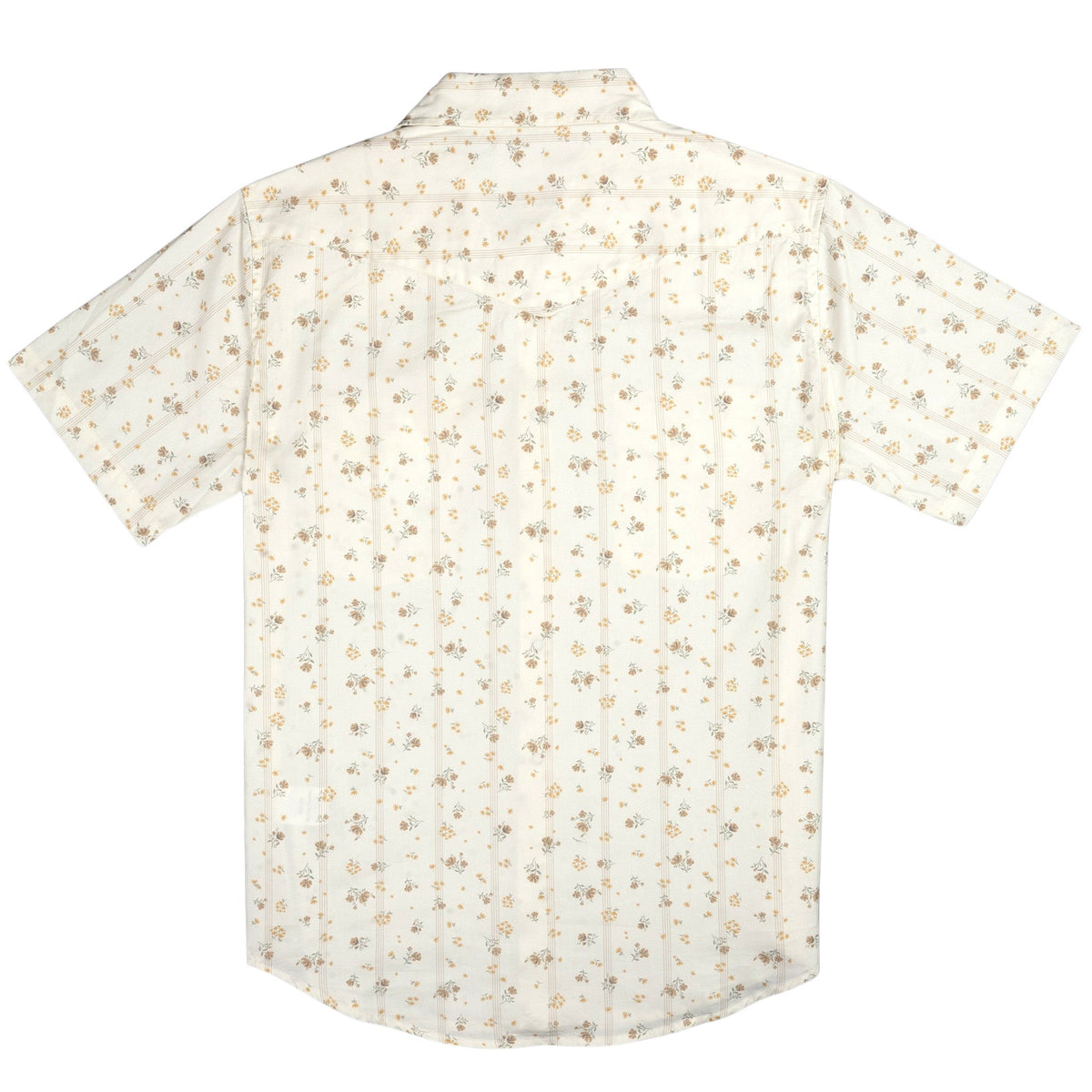 Sendero Provisions Co. Men's Wyatt Pearl Snap Short Sleeve Print Shirt - Dustbloom - Antique White - back