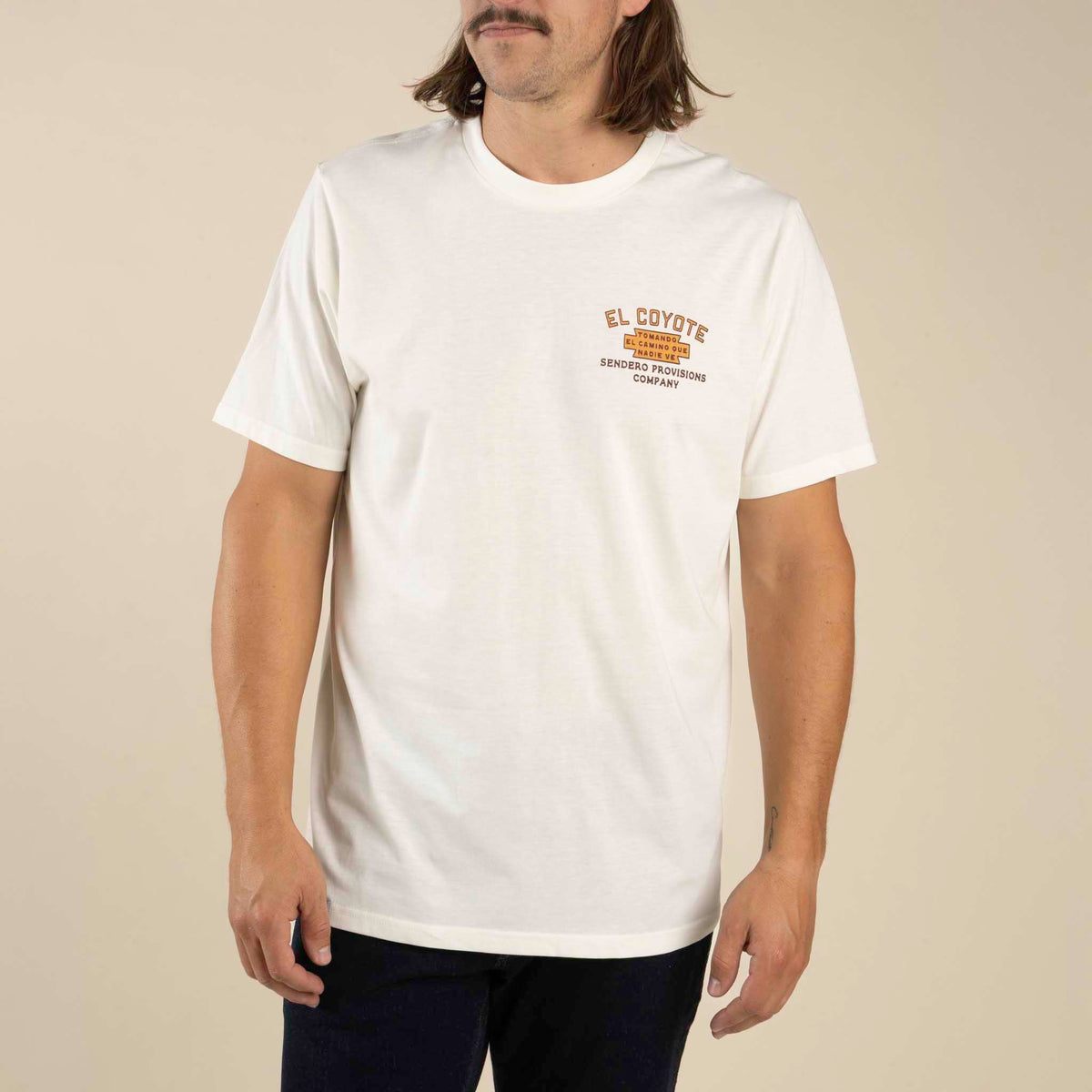 Sendero Provisions Co. Men's Coyote T-Shirt - Vintage White - front