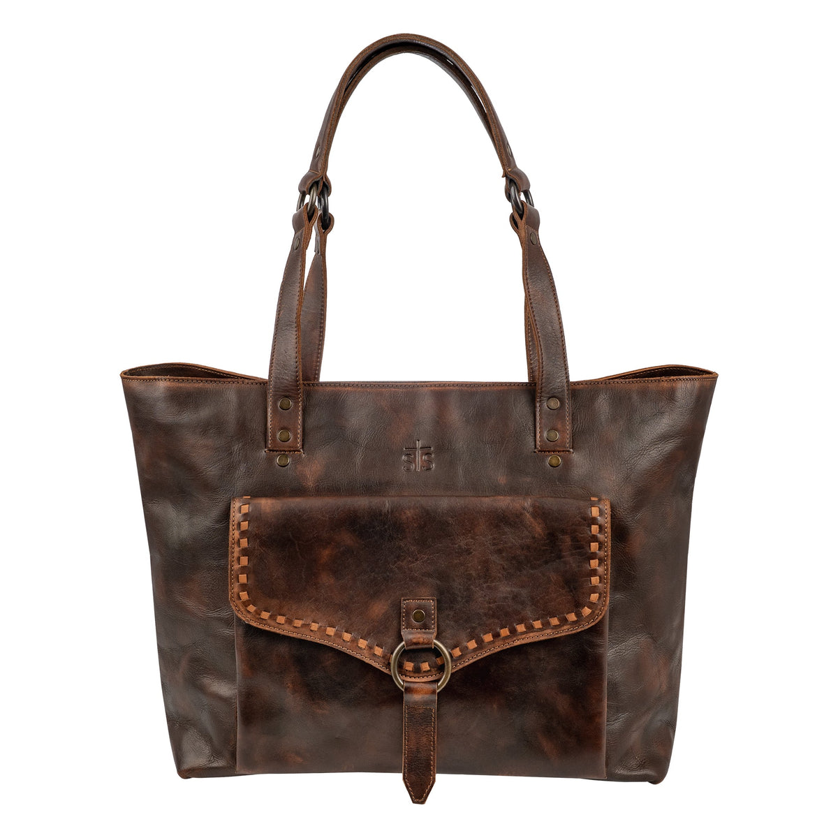 STS Ranchwear Women's Bandera Carry-All Tote, Chocolate – front