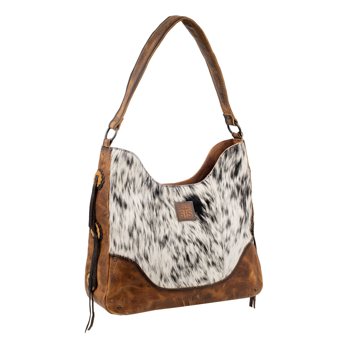 STS Ranchwear Women's Guadalupe Cowhide Hobo Bag – 3-4 front