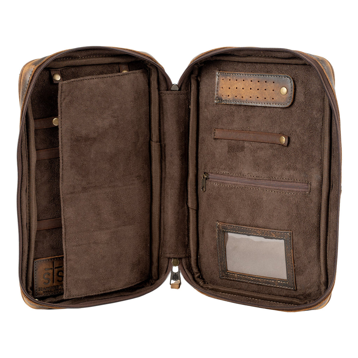 STS Ranchwear Women's Cowhide Squash Jewelry Case – open inside