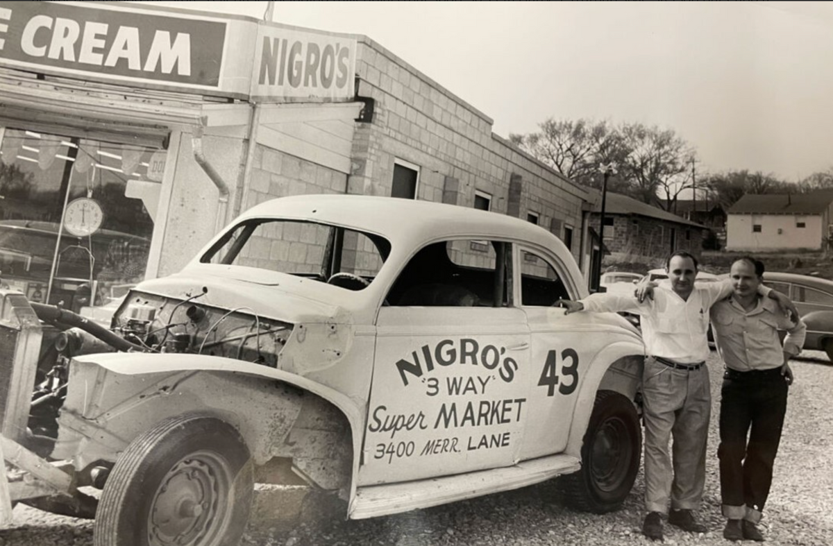 Old photo of the Nigro's 3 Way Super Market car, number 43