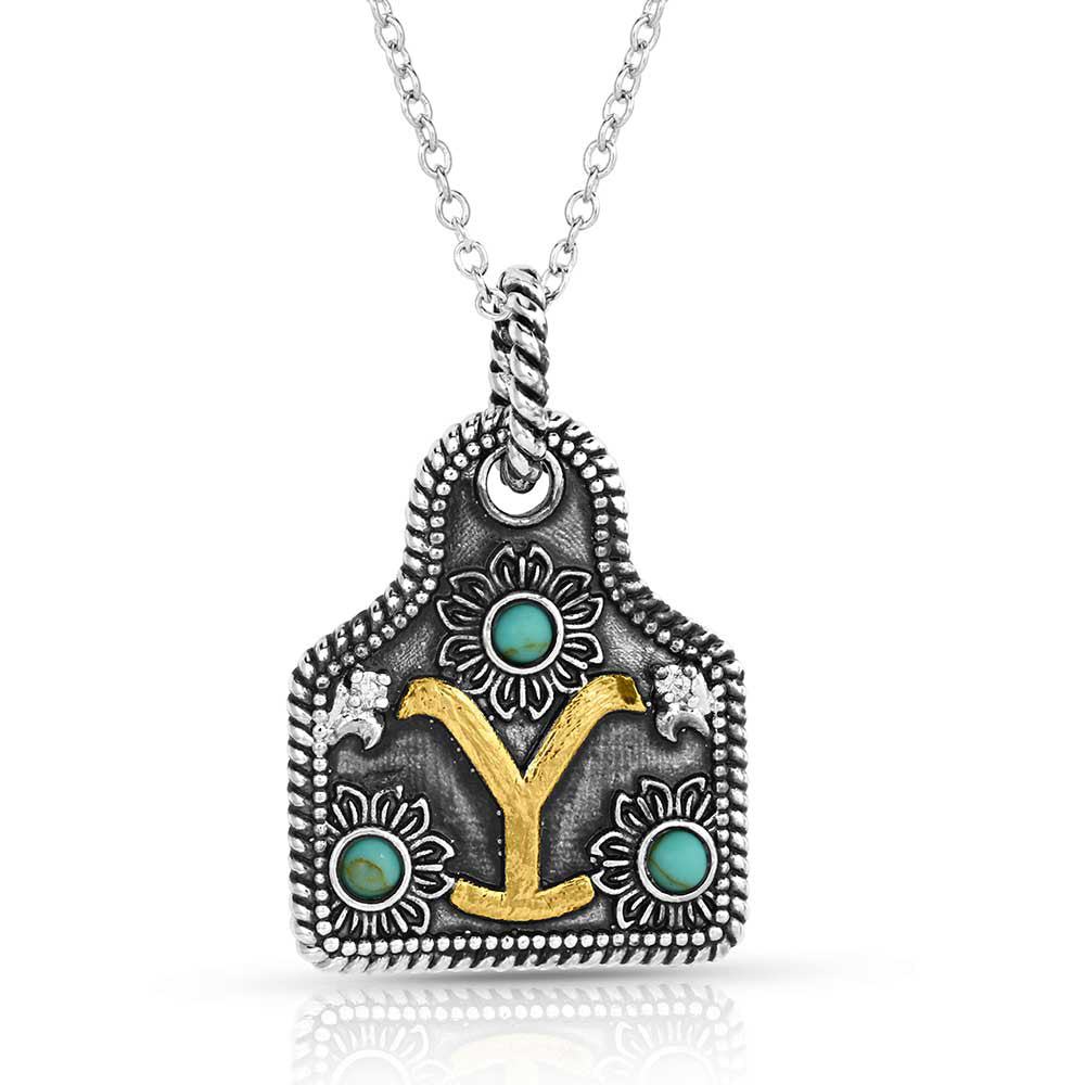 Montana Silversmiths Dutton Family Y Brand Cow Tag Necklace