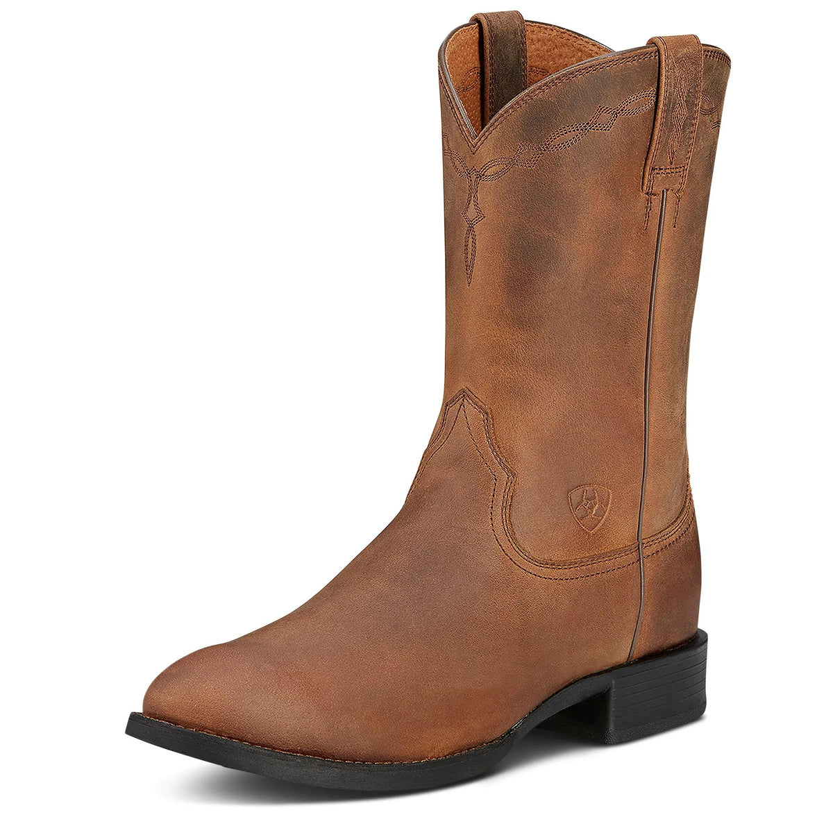 Ariat Heritage Roper Western Boot, Distressed Brown – 3-4 front