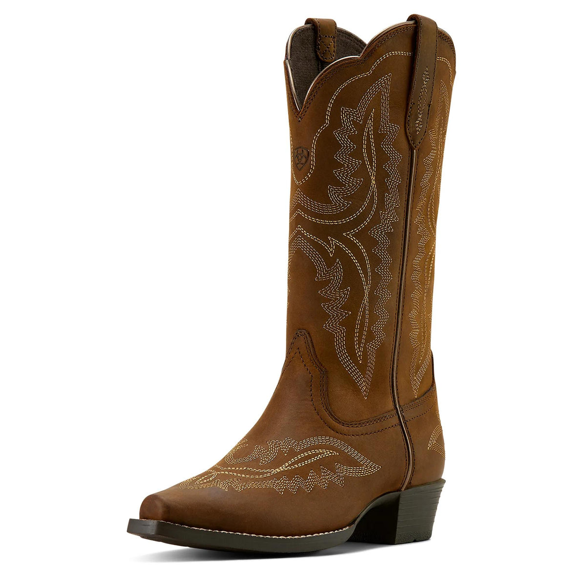 Ariat Kids' Casanova D Toe Western Boot, Distressed Brown – 3-4 front