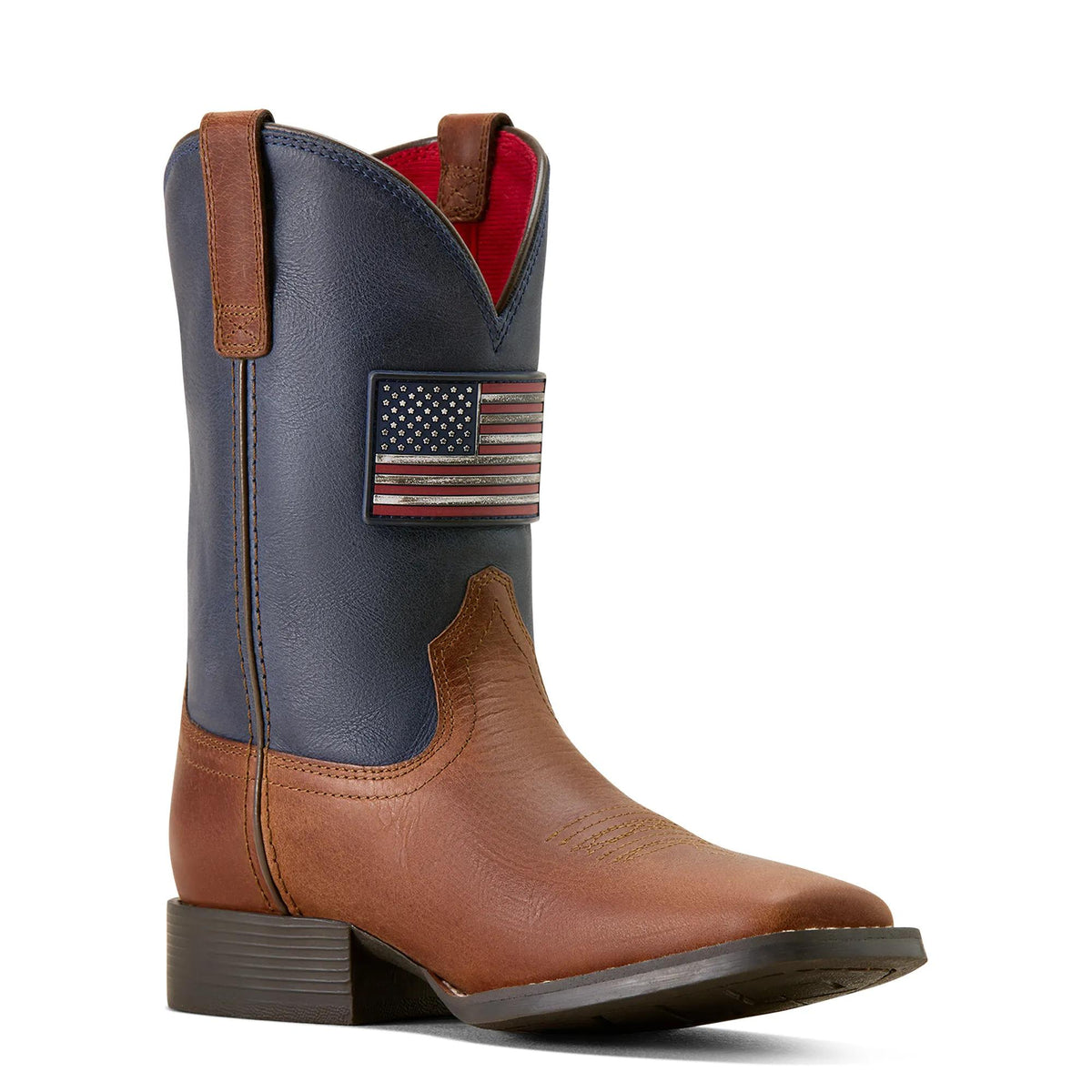 Ariat Kids' Freedom Rider Wide Square Toe Western Boot, Hickory Smoke|Nightfall Navy – inside