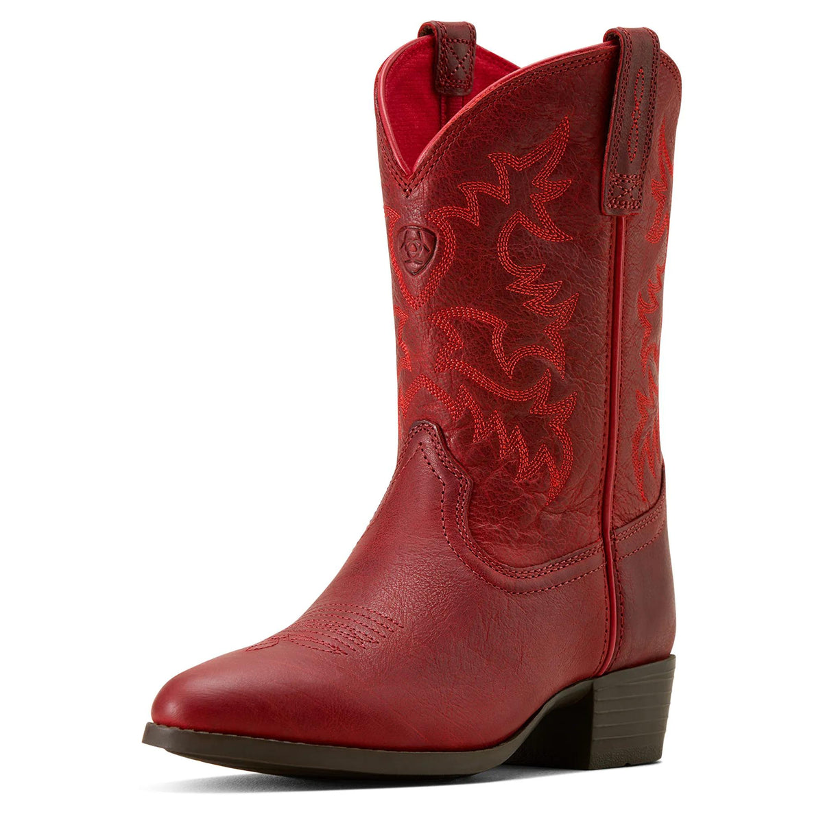 Ariat Kids' Heritage R Toe Western Boot, Rosy Red – 3-4 front