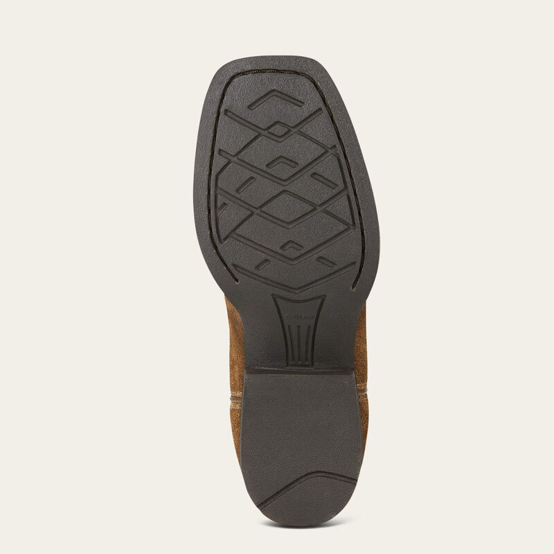 Ariat Kids Patriot Western Boot in antique mocha with sand camo print, featuring leather construction and western-style design.