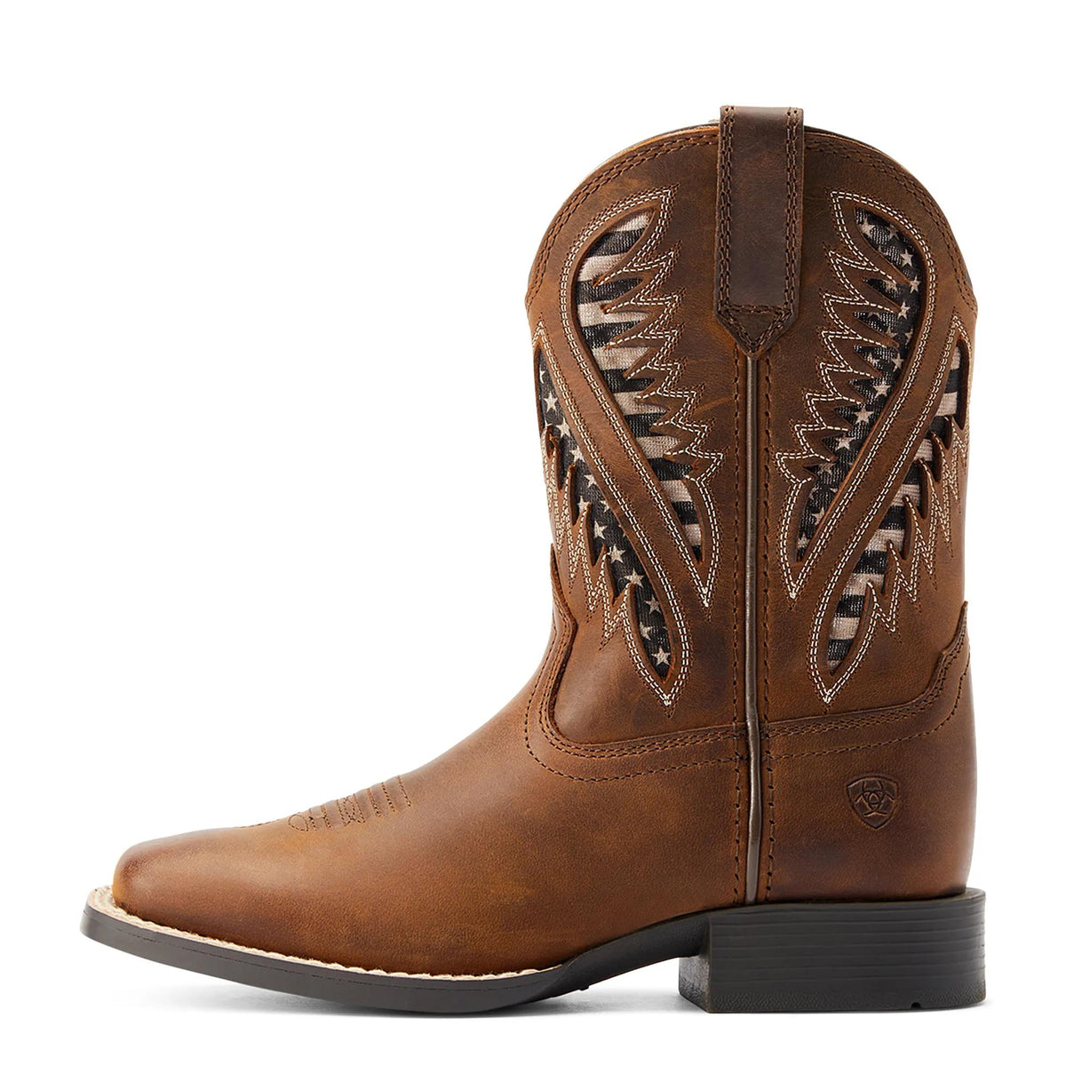 Ariat Kids' Quickdraw Venttek Western Boot, Distressed Tan – side