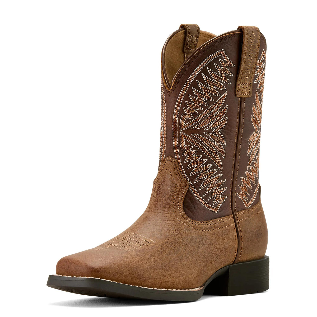 Ariat Kids' Ruidoso Western Boot, Pearl|Chocolate Brown – 3-4 front