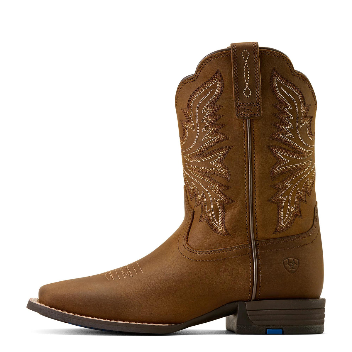 Ariat Kids' Westwood Wide Square Toe Western Boot, Distressed Brown – side