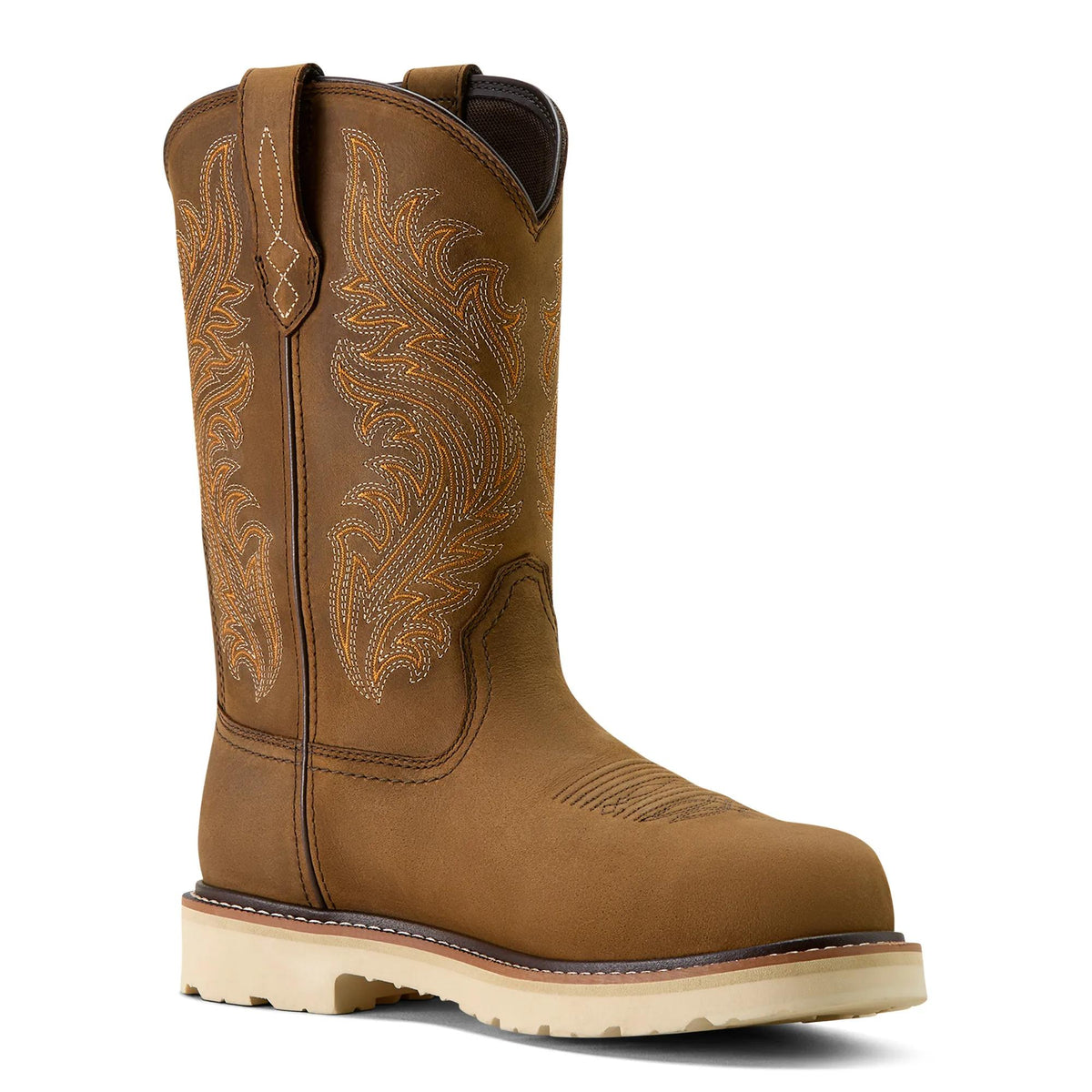 Ariat Men's Activator Argo Waterproof Round Toe Composite Toe Work Boot, Distressed Brown – inside
