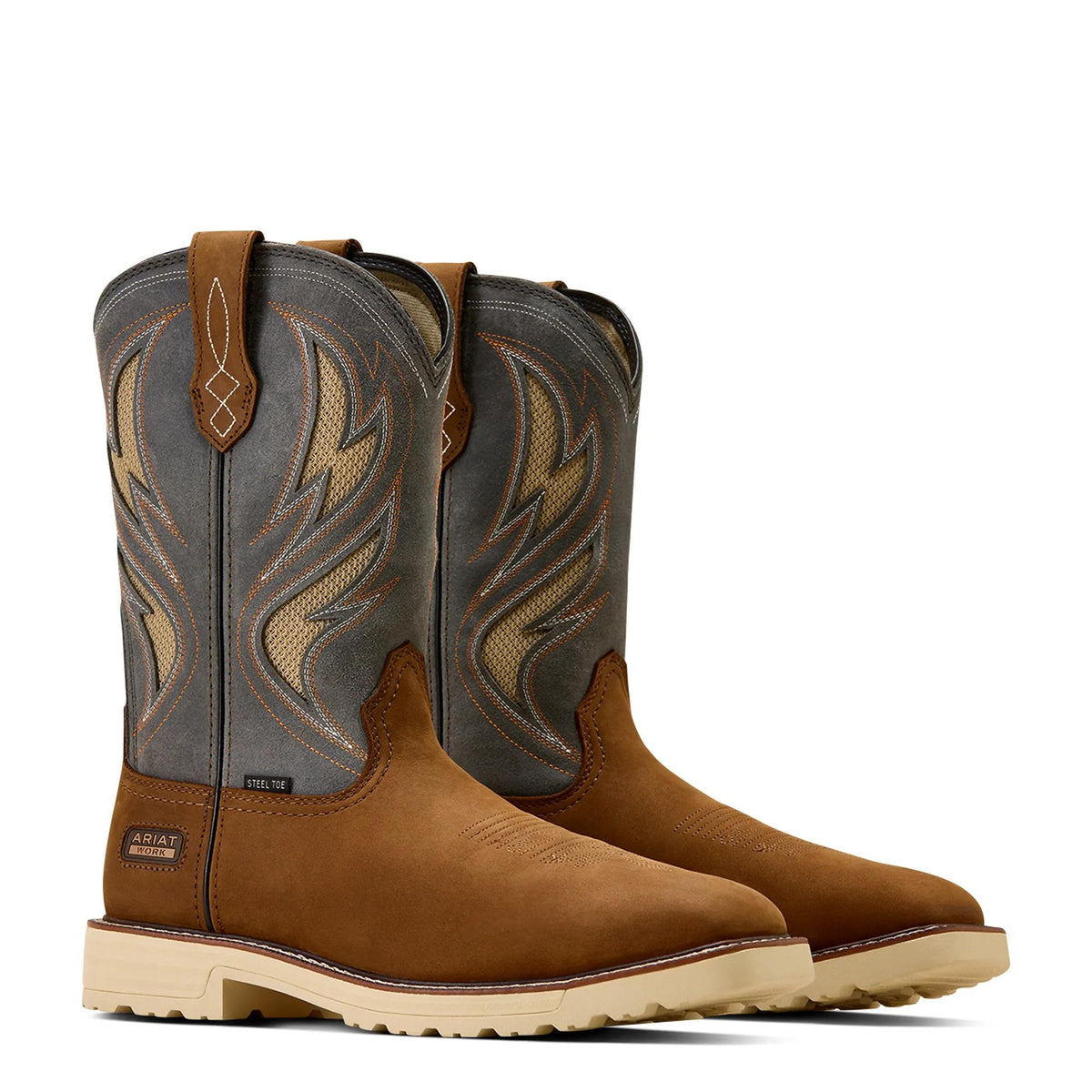 Ariat Men's Activator VentTEK Wide Square Toe Steel Toe Work Boot, Alamo Brown – pair