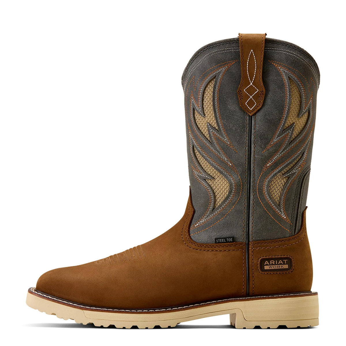 Ariat Men's Activator VentTEK Wide Square Toe Steel Toe Work Boot, Alamo Brown – side