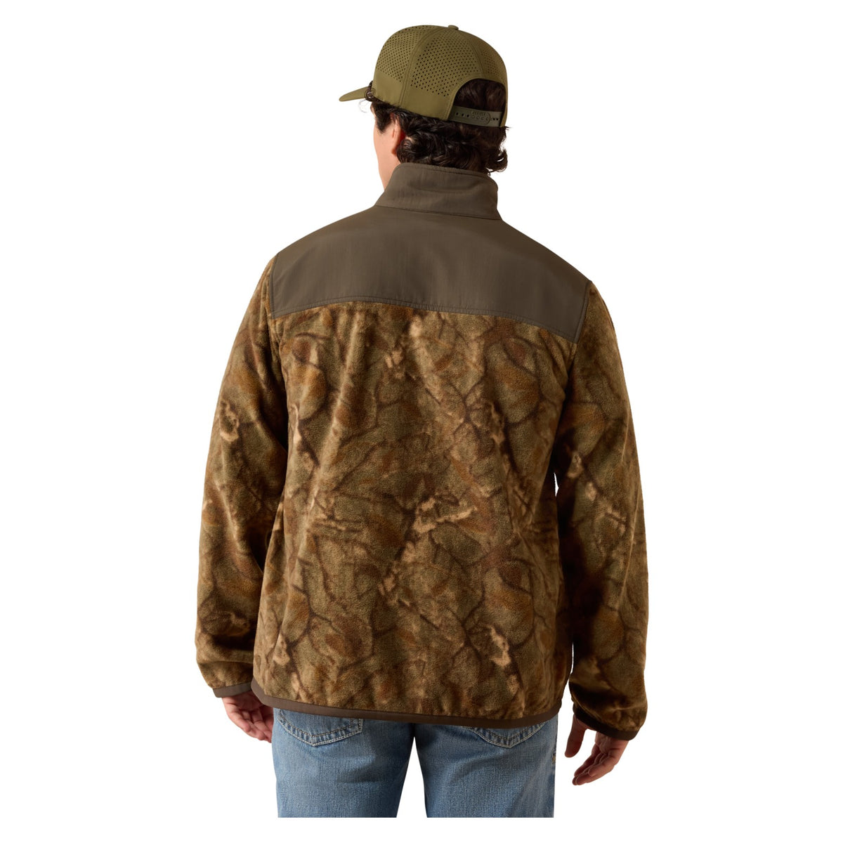 Ariat Men's Basis Fleece Pullover, Savannah Tan Camo – back