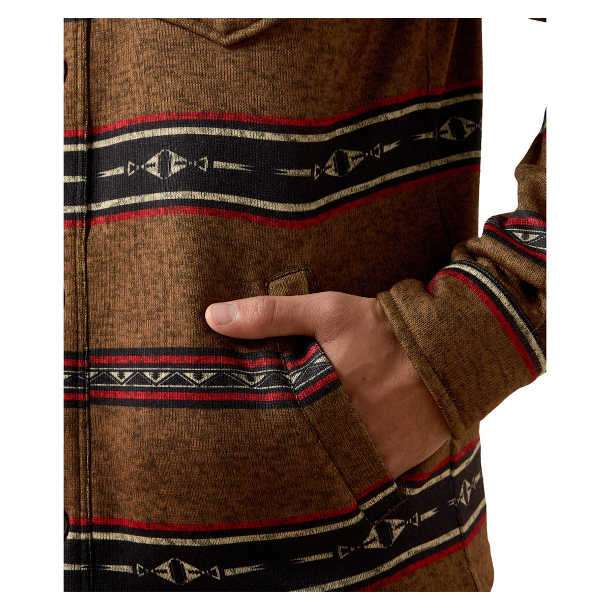Ariat Men's Caldwell Printed Shirt Jacket, Toffee Serape – detail 2