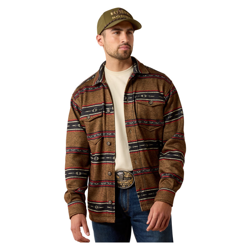 Ariat Men's Caldwell Printed Shirt Jacket, Toffee Serape – front