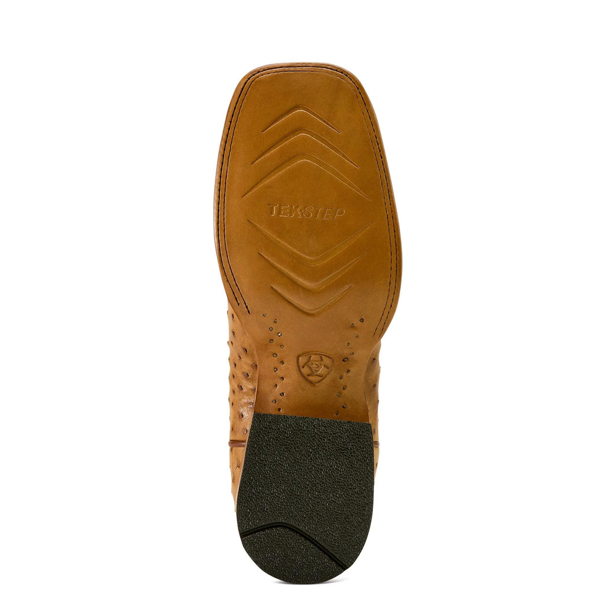 Ariat Men's Classic Cash Wide Square Toe Western Boot, Tan Full Quill Ostrich|Hickory Smoke – sole