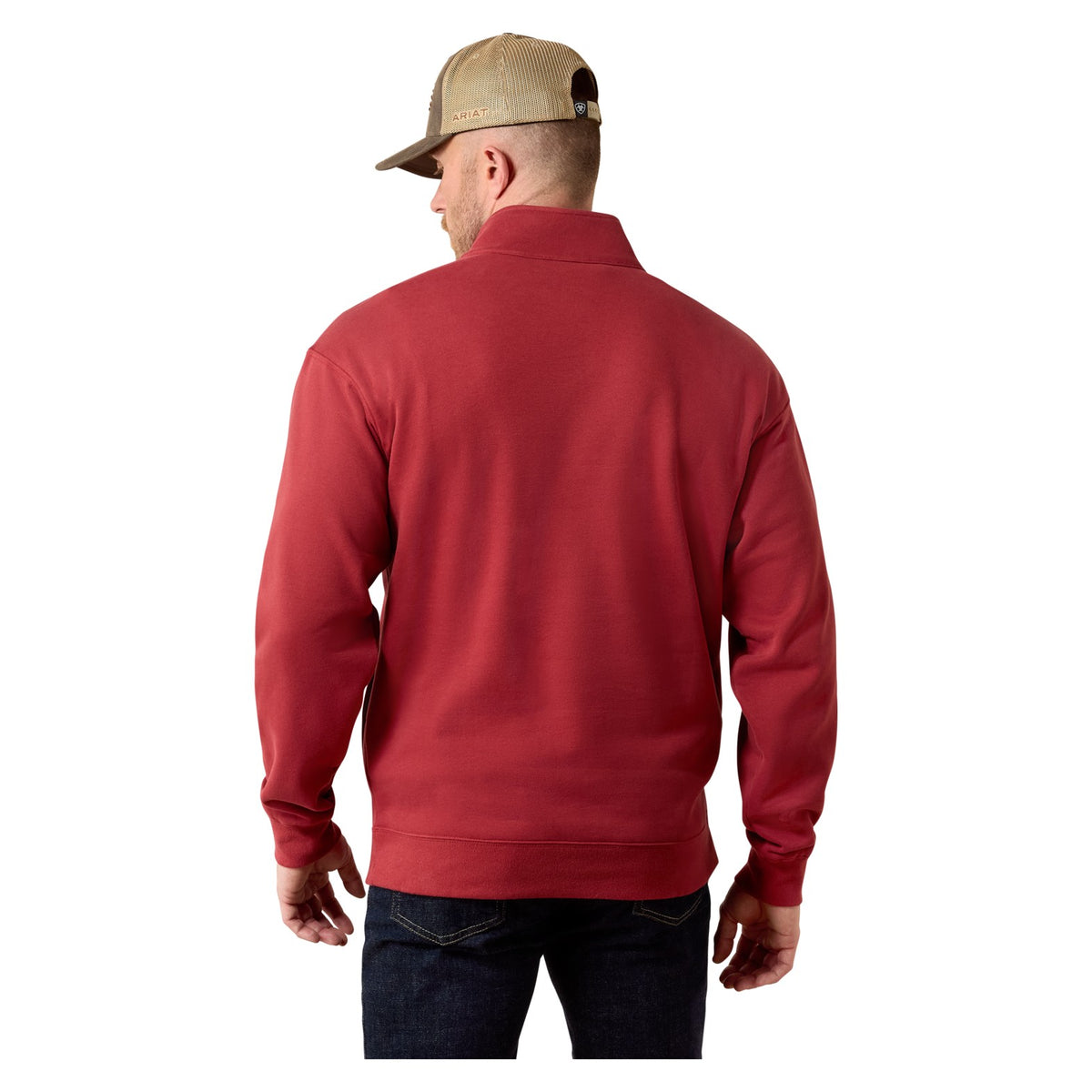 Ariat Men's Core 1/4 Zip Sweatshirt, Brick Red – back