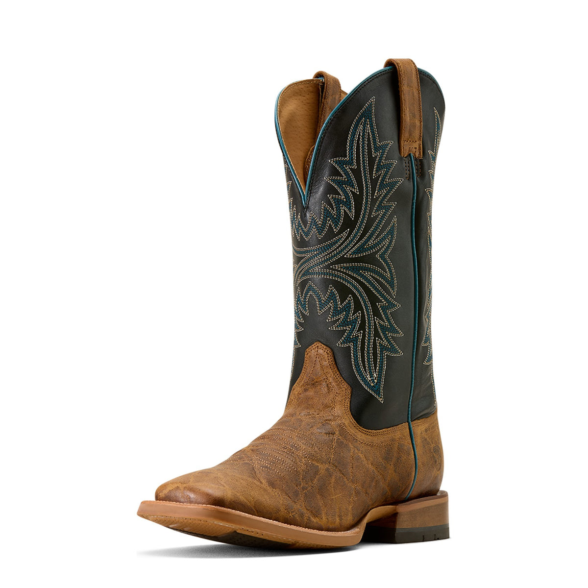 Ariat Men's Cowhand Wide Square Toe Cowboy Boot, Smoked Tan – 3-4 front