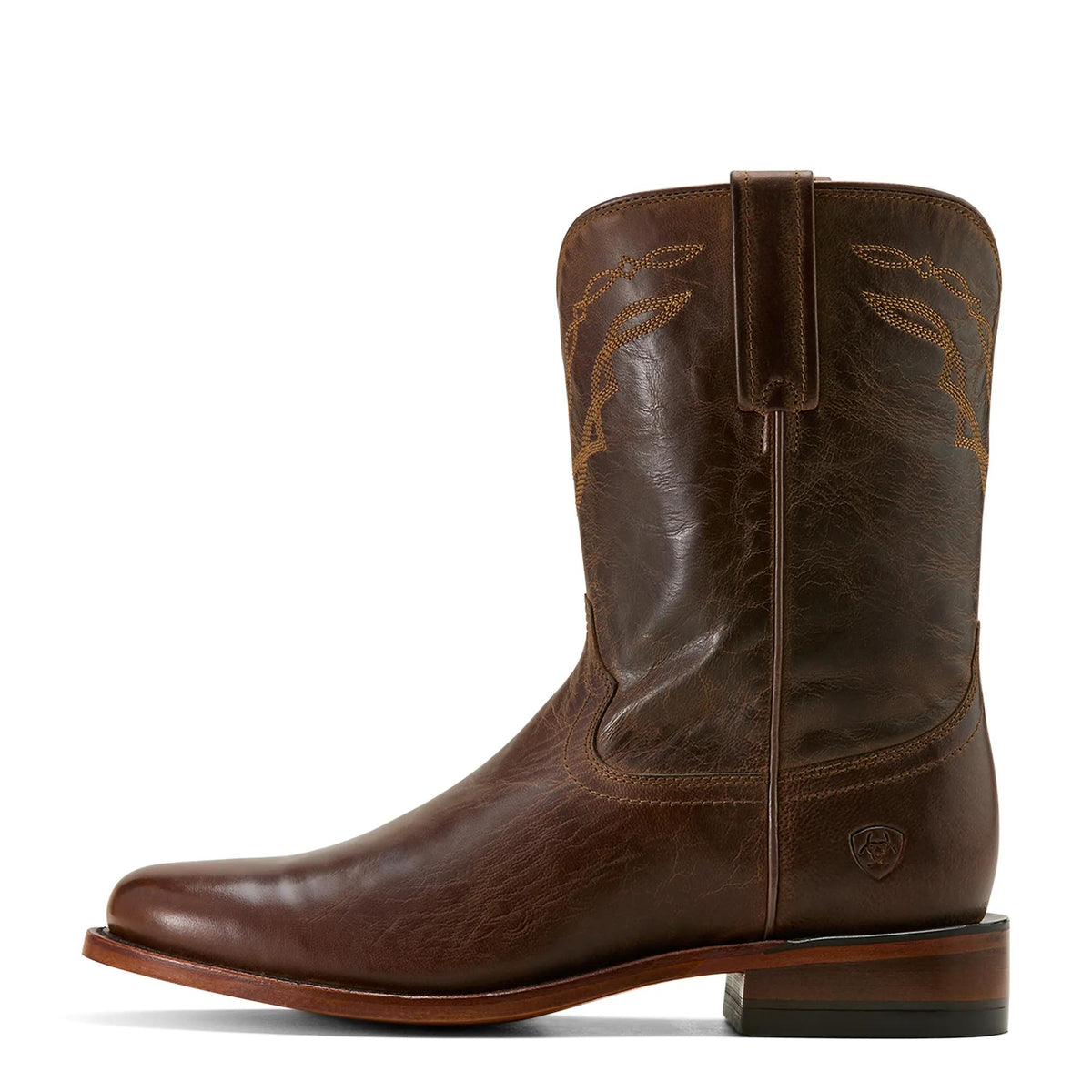 Ariat Men's Downtown Roper Toe Western Boot, Loco Brown – side