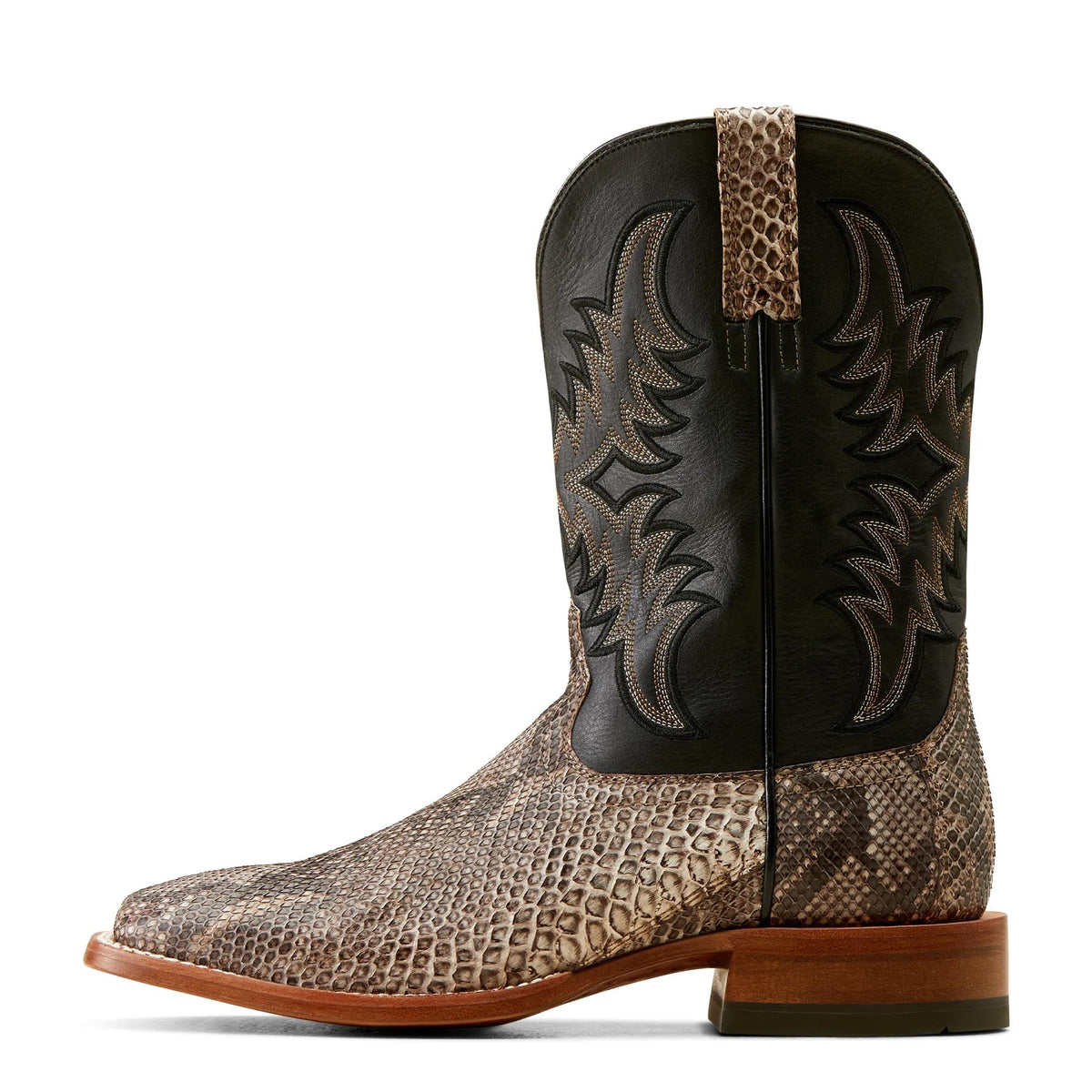 Ariat Men's Dry Gulch Wide Square Toe Cowboy Boot, Tan Python – side