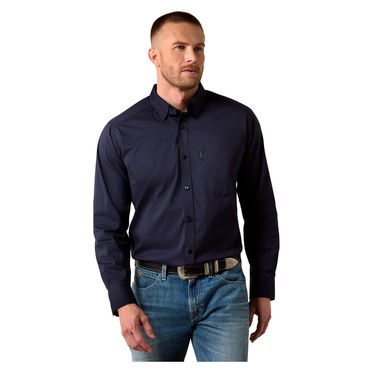 Ariat Men's Everything Classic Fit Shirt, Navy – front
