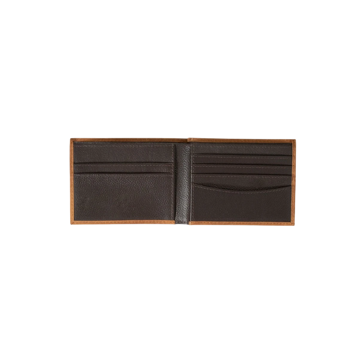 Ariat men's bifold wallet with American flag patch, leather wallet featuring multiple card slots and a classic design.