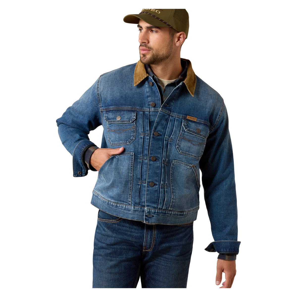 Ariat Men's Flannel Lined Trucker Jacket, Nate – detail 2