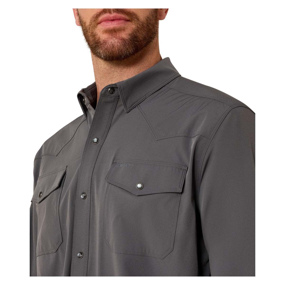 Ariat Men's FrontierTough VentTEK Western Classic Fit Snap Shirt, Iron Gate – detail 3