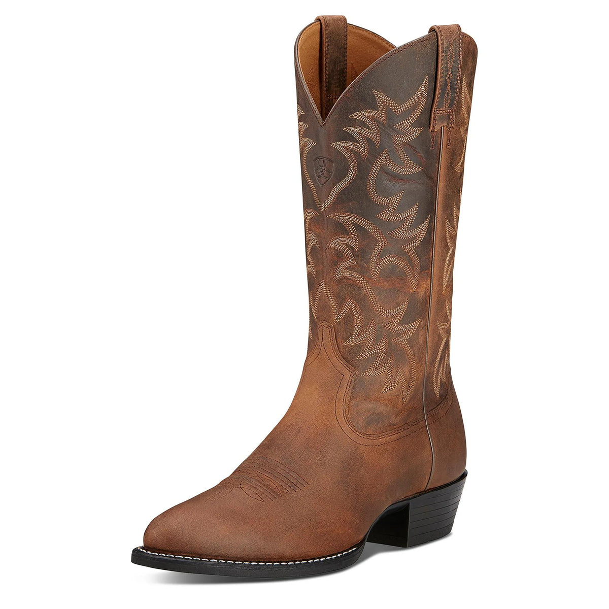 Ariat Men's Heritage R Toe Western Boot, Distressed Brown – toe