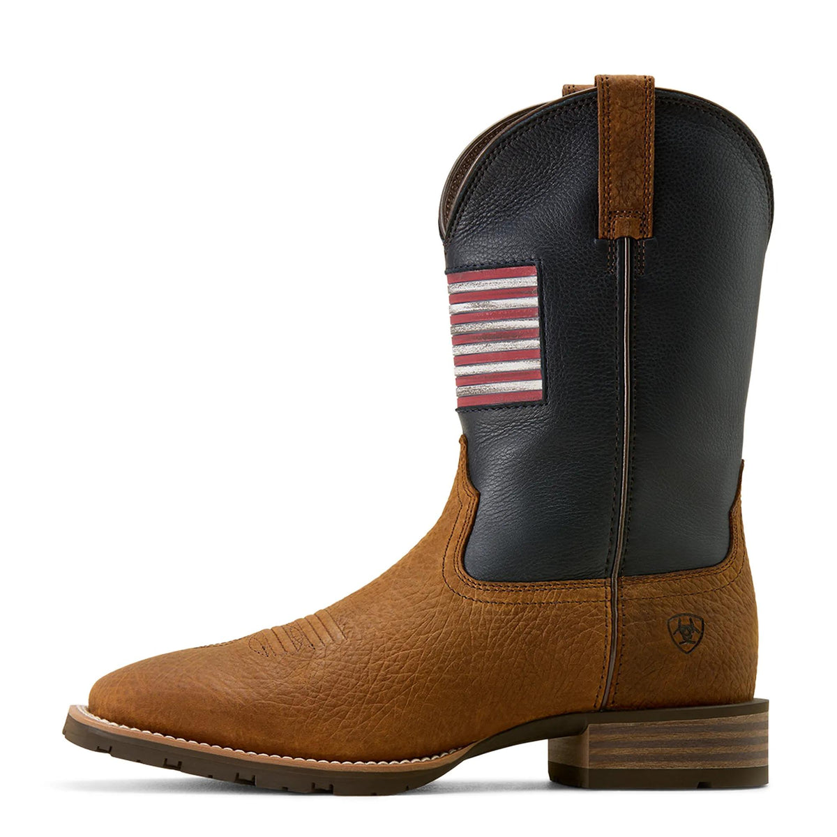 Ariat Men's Hybrid Rancher Patriot Wide Square Toe Cowboy Boot, Earth|Nightfall Navy – side