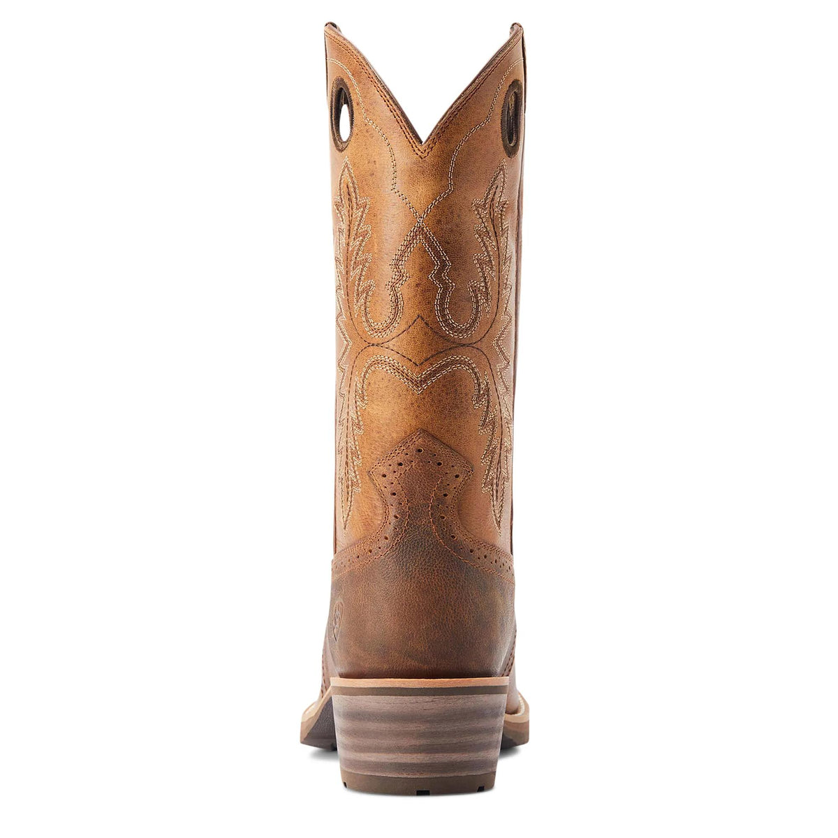 Ariat Men's Hybrid Roughstock Square Toe Western Boot, Sorrel Crunch – heel