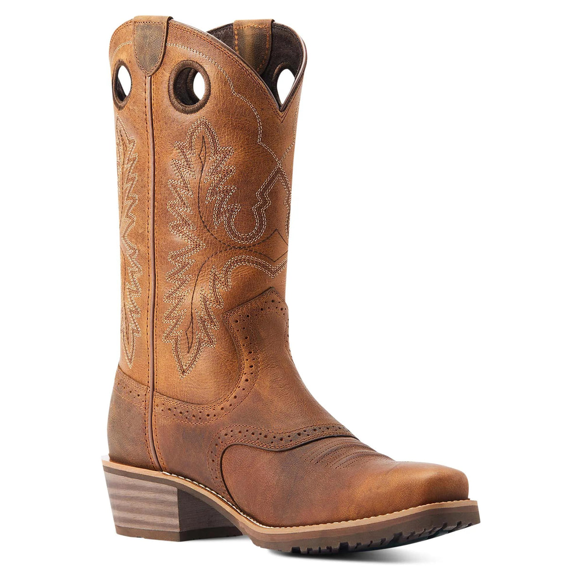 Ariat Men's Hybrid Roughstock Square Toe Western Boot, Sorrel Crunch – inside