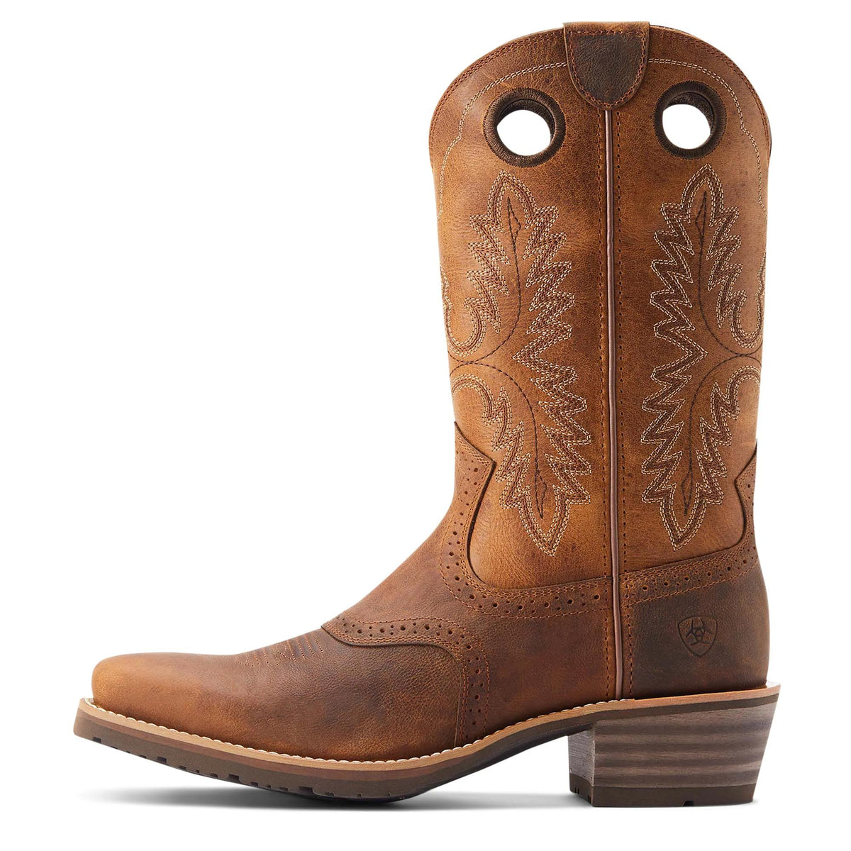Ariat Men's Hybrid Roughstock Square Toe Western Boot, Sorrel Crunch – side