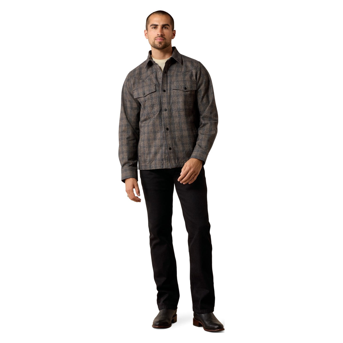 Ariat Men's Menswear Shirt Jacket, Kangaroo – full length