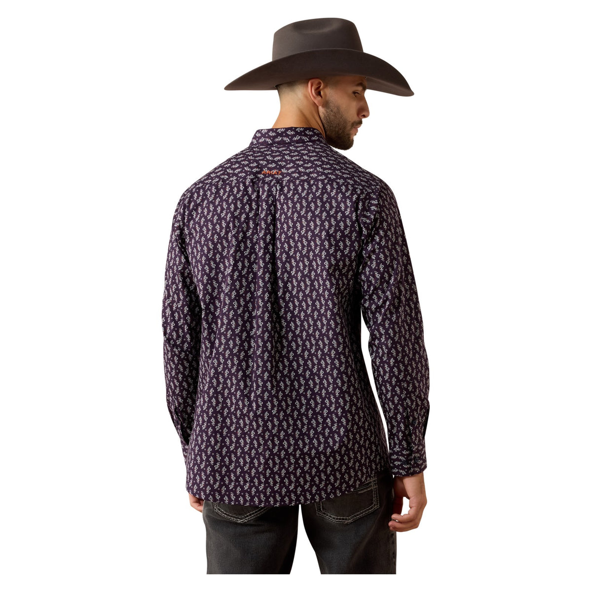 Ariat Men's Parry Classic Fit Shirt, Purplavy Paisley Print – back
