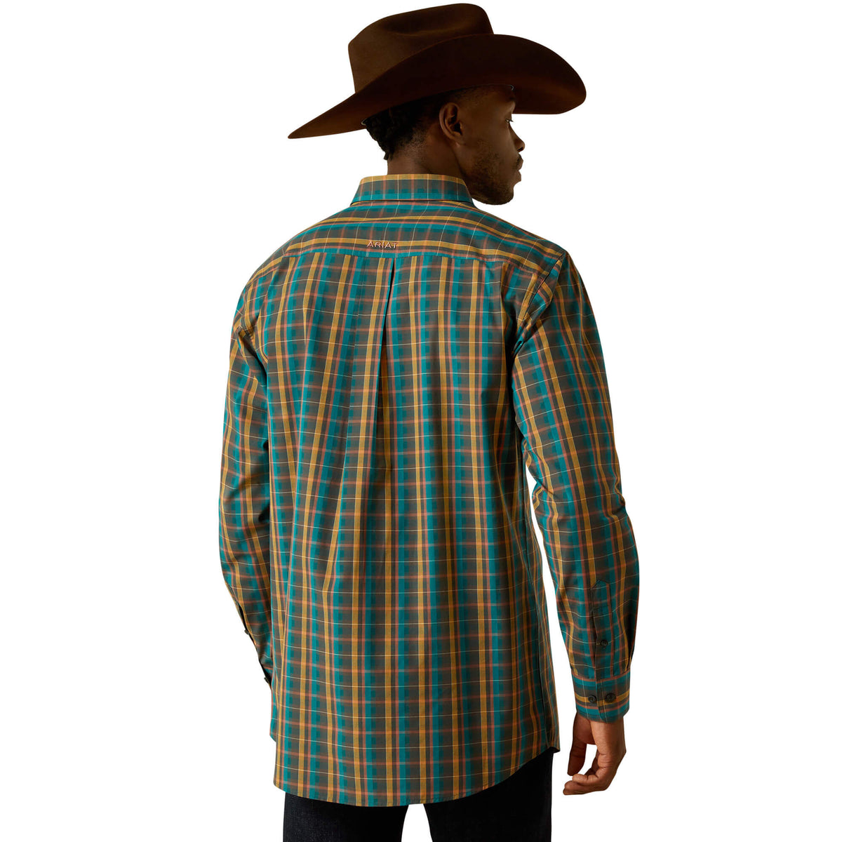 Ariat Men's Pro Series Bowie Fitted Shirt, Dark Teal – back