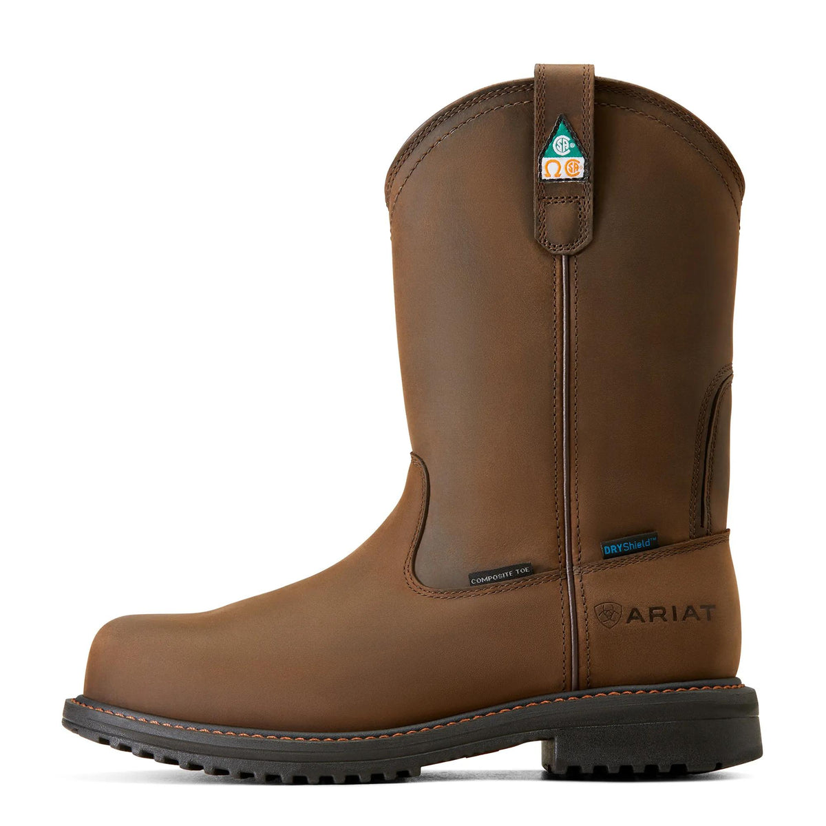 Ariat Men's RigTEK CSA Waterproof Composite Toe Work Boot, Oily Distressed Brown – side