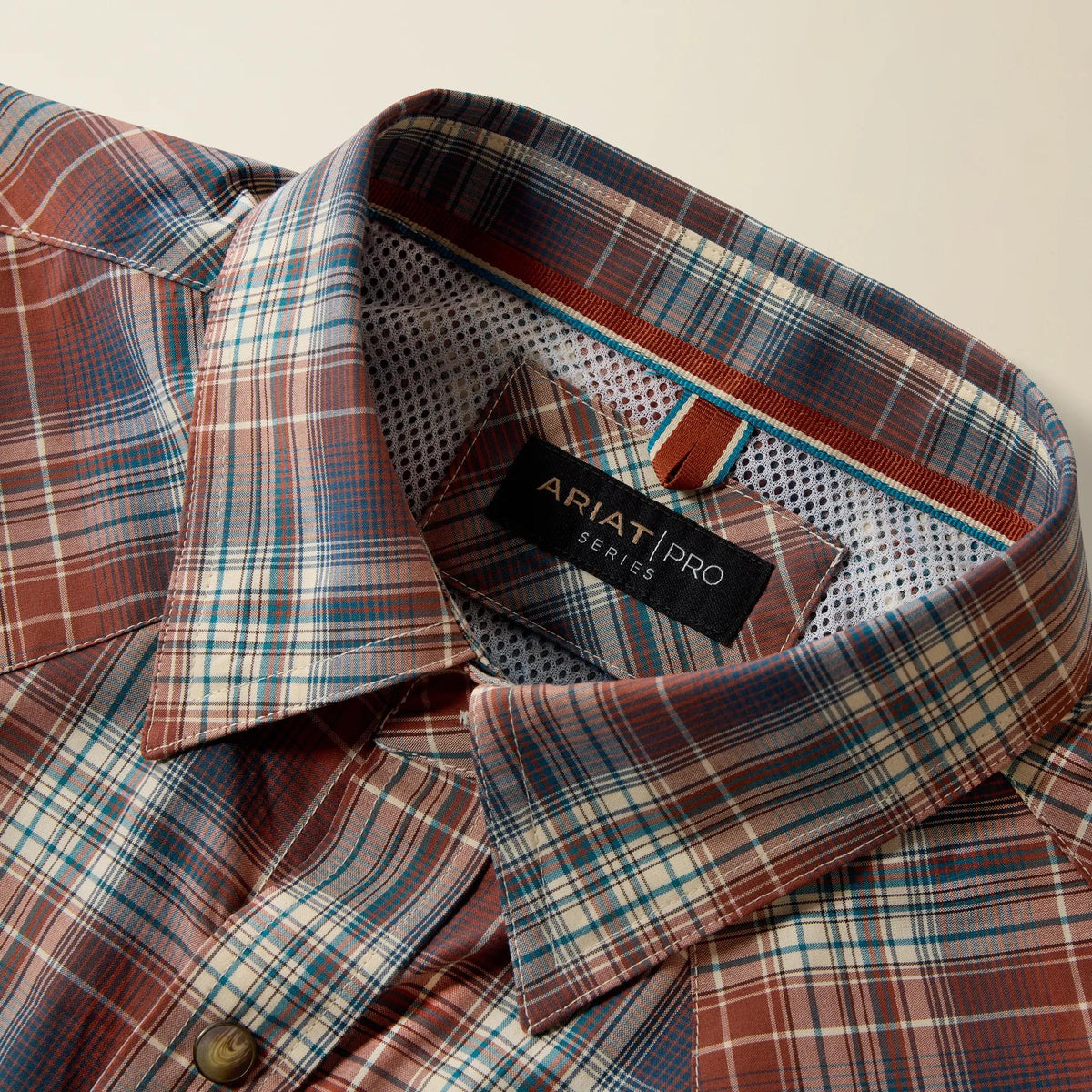 Ariat Men's Pro Series Ames Classic Fit Snap Shirt, Rust Multi Medium Plaid – detail 2