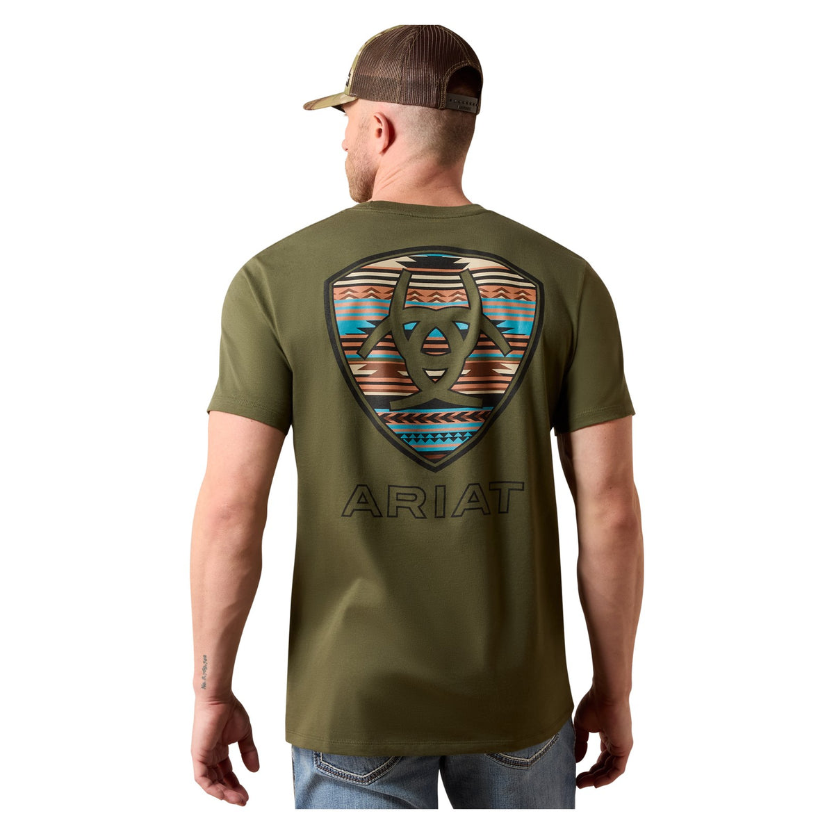 Ariat Men's Rust Serape Shield T-Shirt, Grape Leaf – back