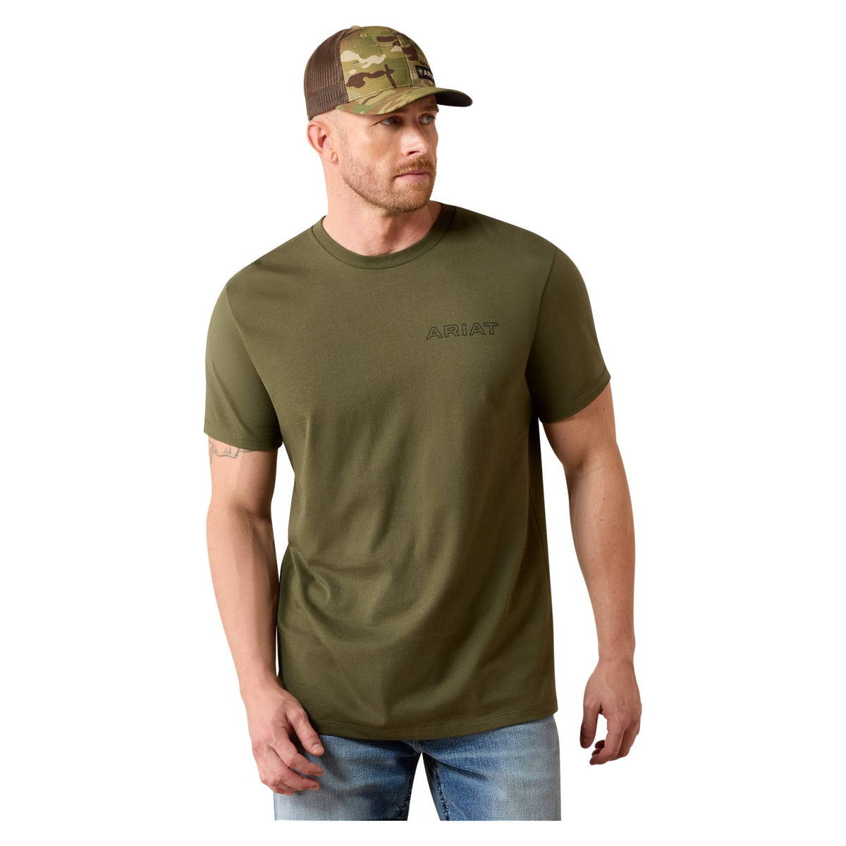 Ariat Men's Rust Serape Shield T-Shirt, Grape Leaf – front